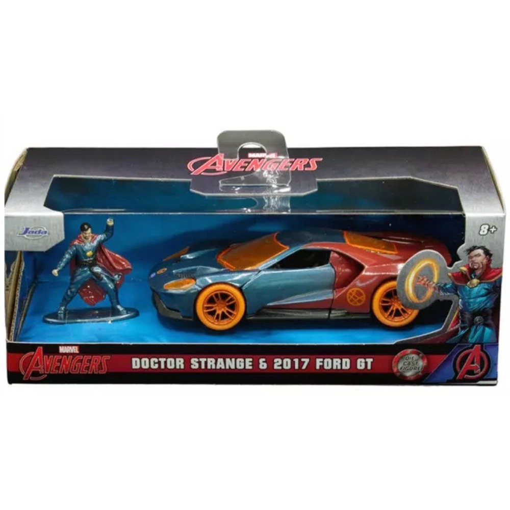2017 FORD GT & DOCTOR STRANGE FIGURE AVENGERS MARVEL 1/32 DIECAST CAR JADA 33360